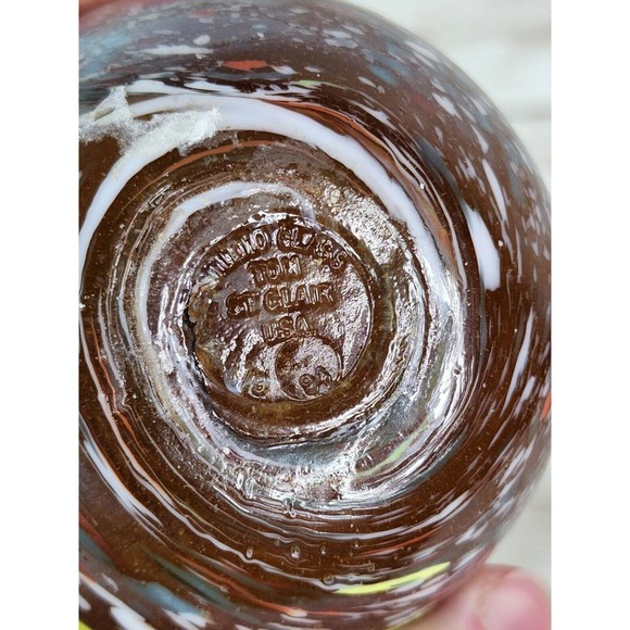 Tom St Clair 1994 Studio Glass Iridescent Speckle Abstract Paperweight Galaxy 3" - Picture 8 of 11